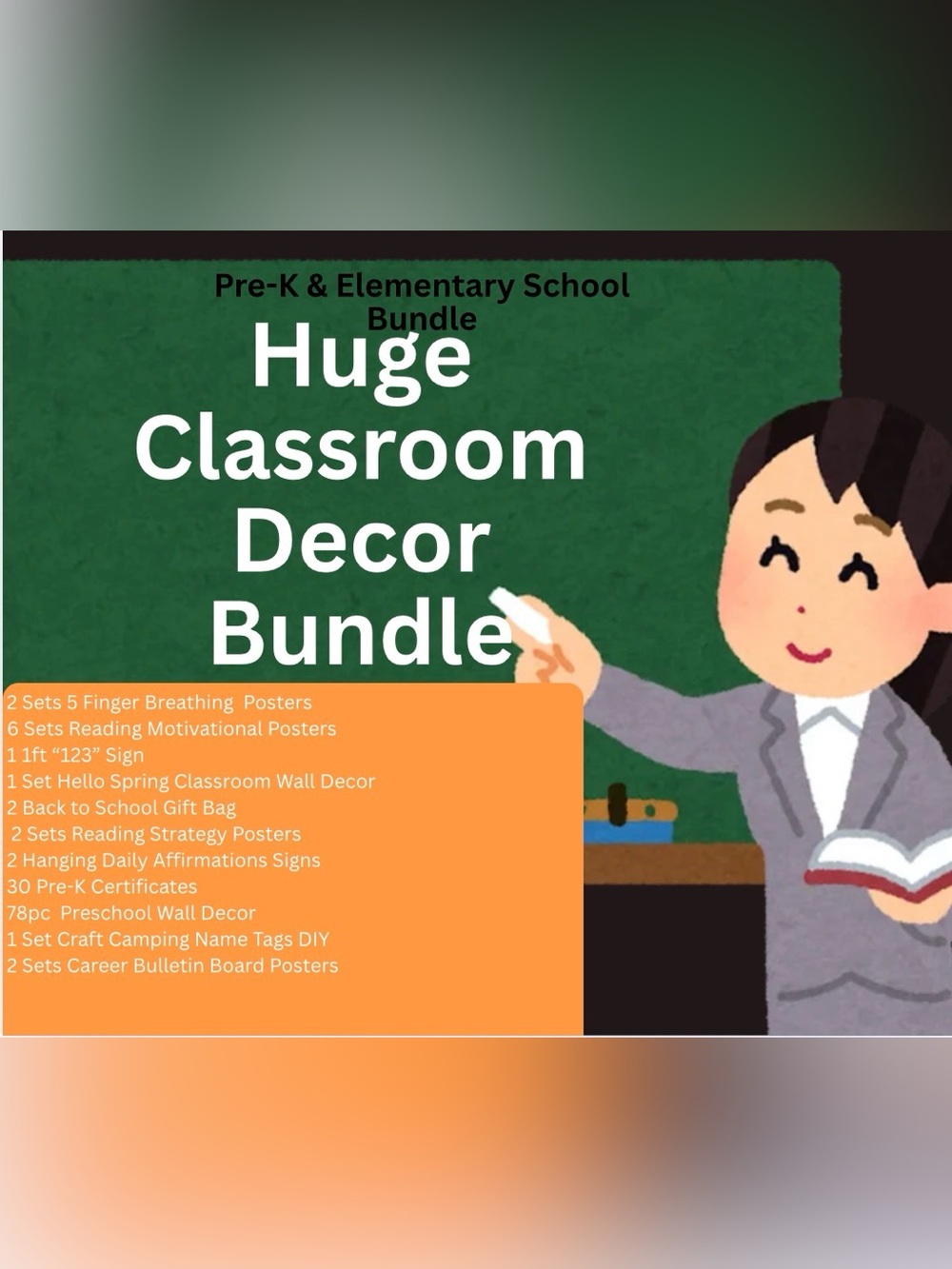 New Huge Pre-K & Elementary School Wall Decor Bundle (21 sets decor) 500+pcs
